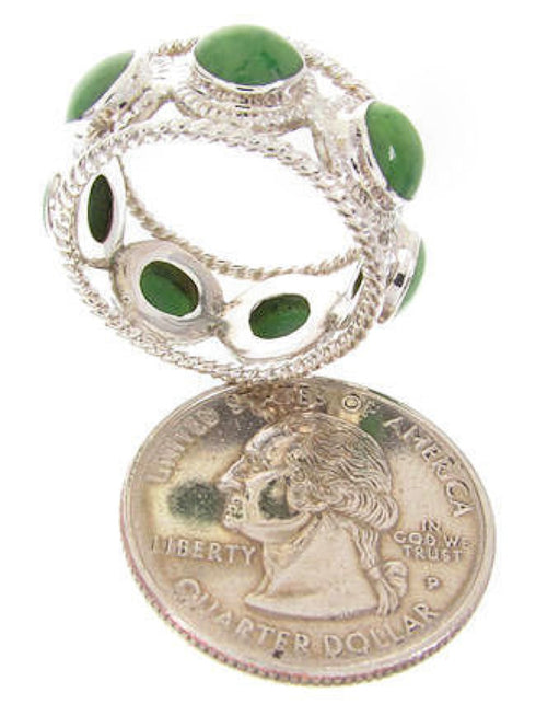 Turquoise Southwest Sterling Silver Ring Size 8-1/4 PS61471